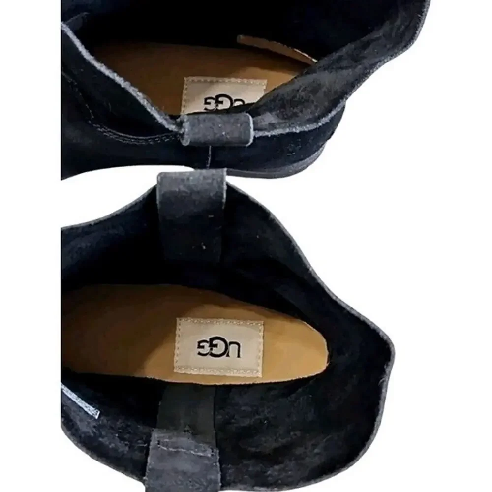 Ugg Josefene Short Boot In Black Womens Velvety Suede Size US 9.5 EU 40.5 NEW